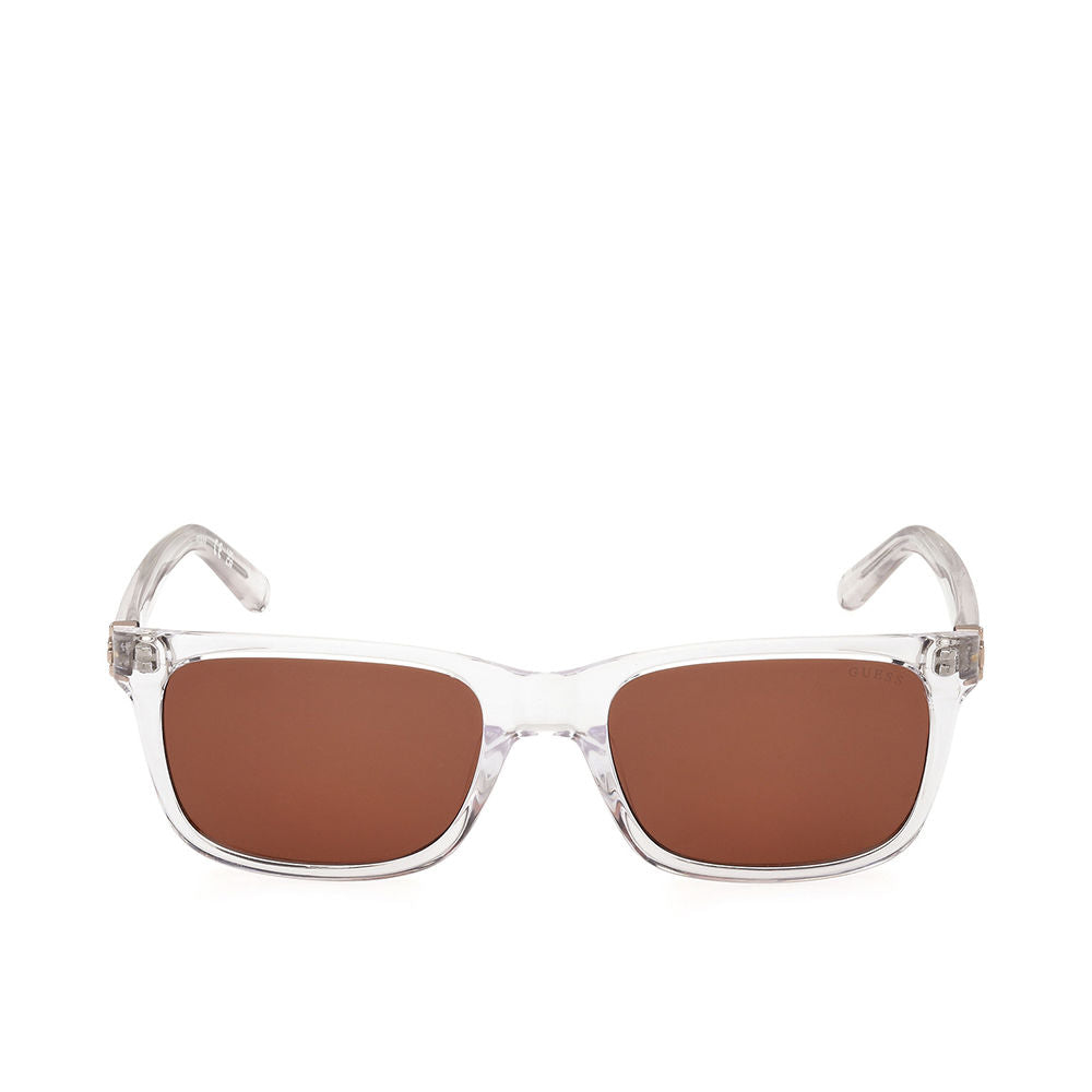 Translucent rectangular sunglasses with brown lenses, 55 mm, 19 mm bridge, 150 mm temples