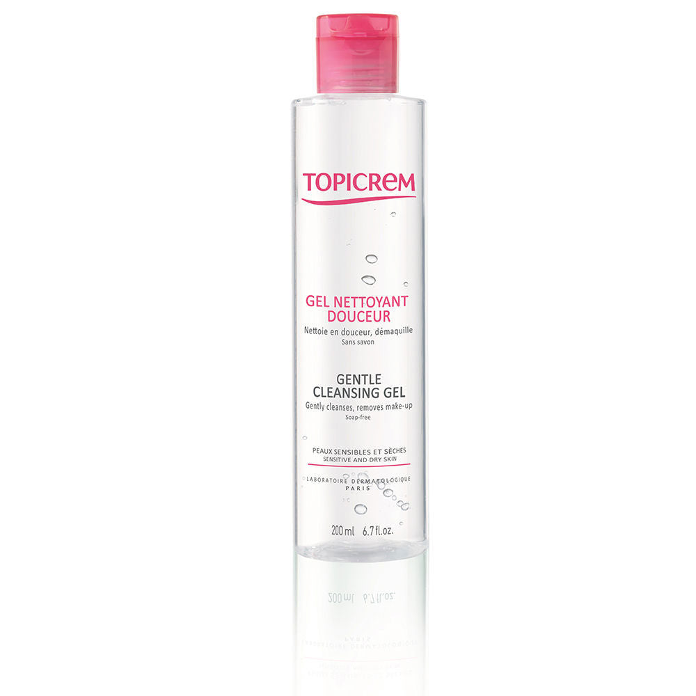 Clear 200 ml cleansing gel bottle, soap-free formula for sensitive Unisex skin