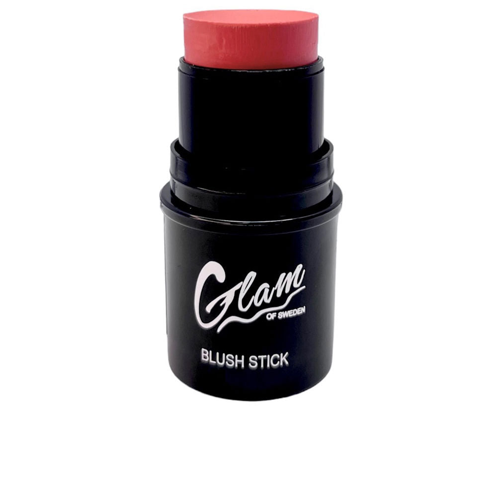 5 g cream-to-powder blush stick in compact twist-up packaging, warm pink shade