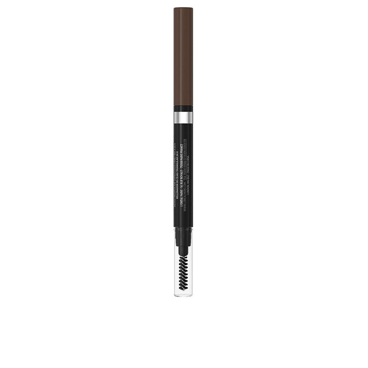 Slim triangular brow pencil in brunette shade, 1 ml, angled tip visible
