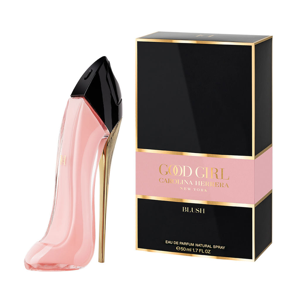 Soft-rose stiletto perfume bottle, 50 ml, gilded heel detail