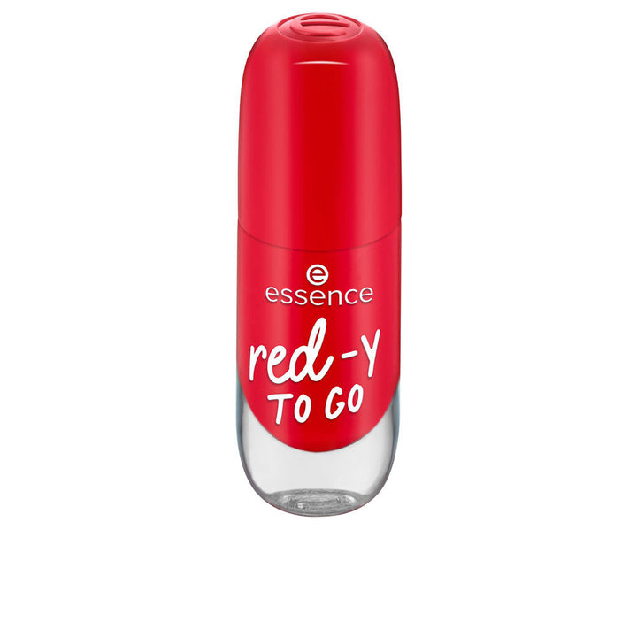 8 ml red gel-effect nail polish bottle with wide double-touch brush