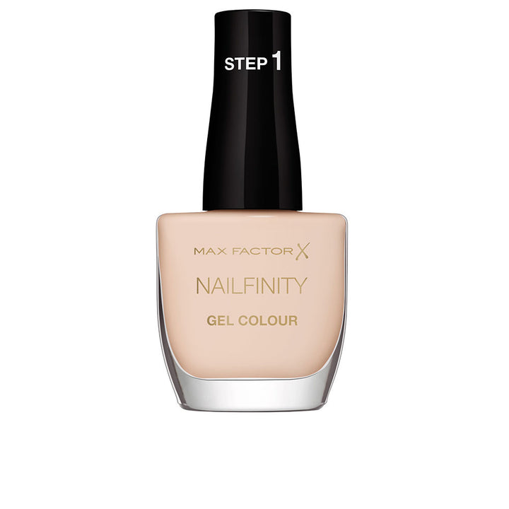 12 ml bottle of gel-effect nail polish, deep mauve shade, high-gloss finish