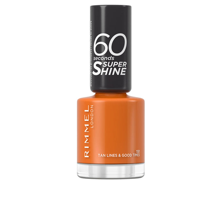 8 ml fast-dry high-gloss nail polish in warm tan shade, precision brush shown
