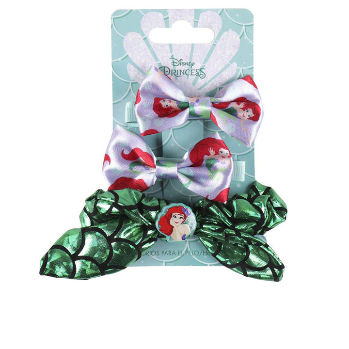 Three-piece Minnie set: bow scrunchie with charm and two crocodile clips in compact box