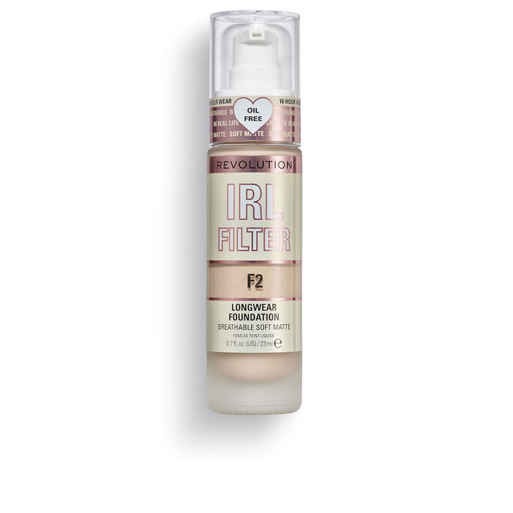 23 ml liquid matte foundation bottle, shade F2, oil‑free, Unisex