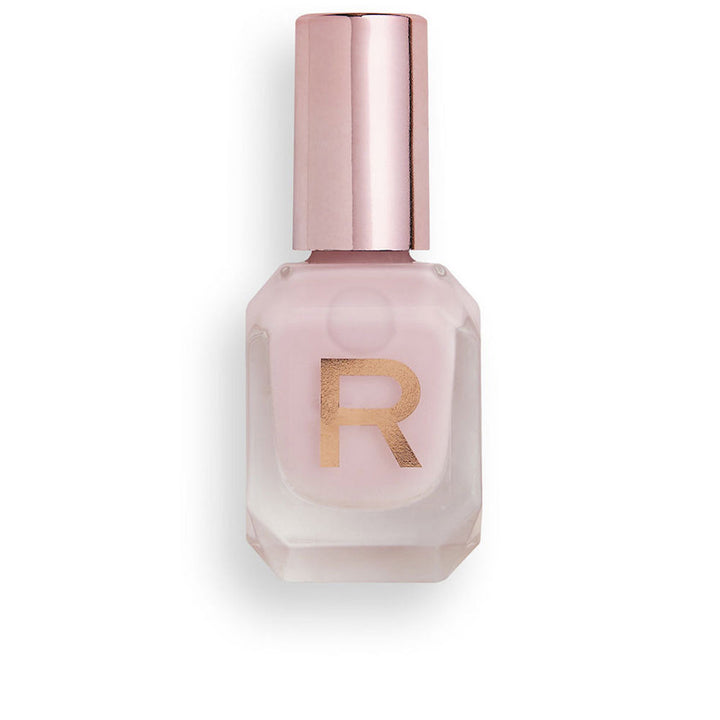 10 ml bottle of cream high‑gloss nail polish with rounded brush, quick‑dry formula