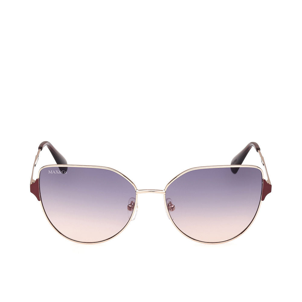 Gold metal cat‑eye sunglasses with blue gradient lenses, 57mm lenses, 140mm temples