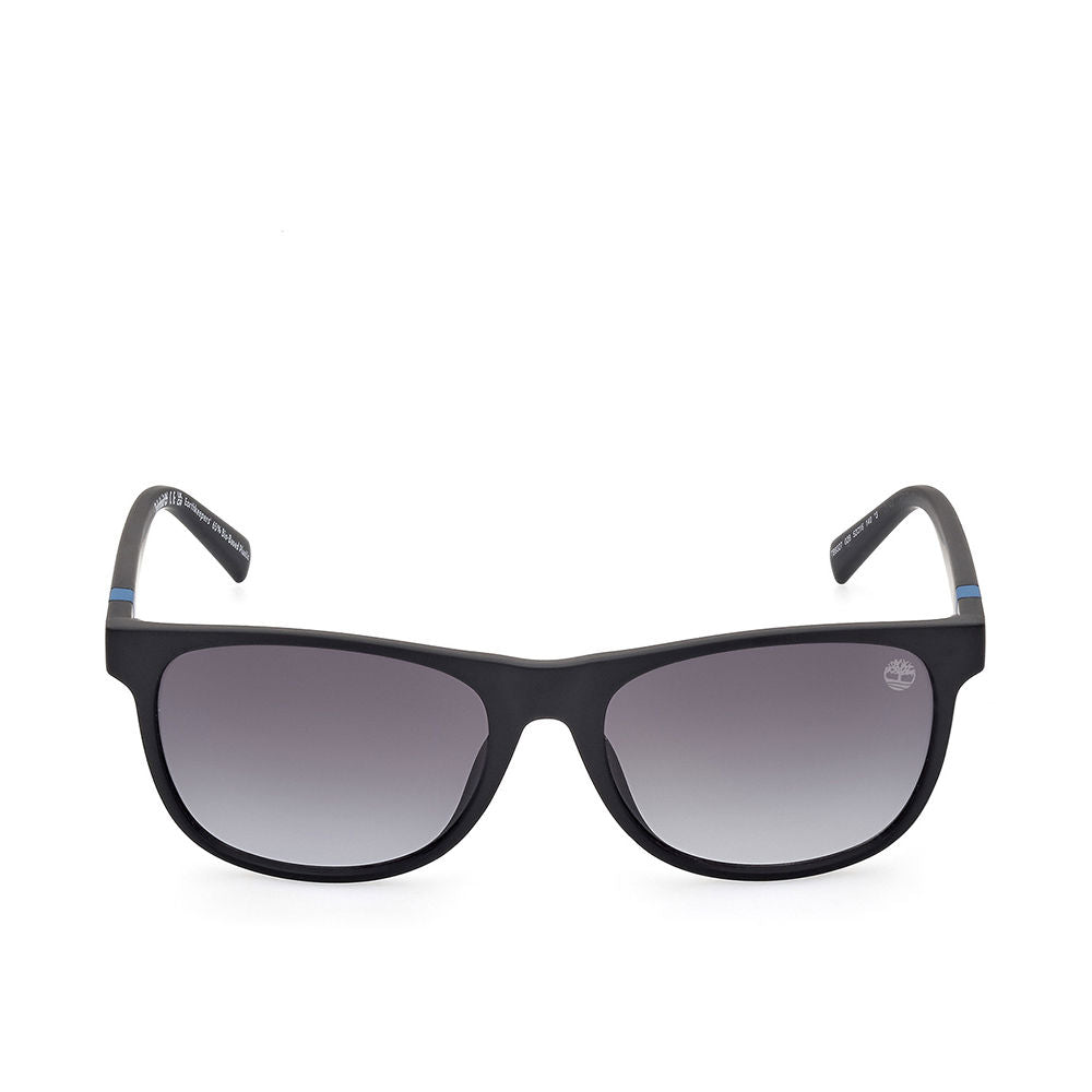 Matte black rectangular sunglasses with smoked gradient lenses, 52 mm calibre, 140 mm temples