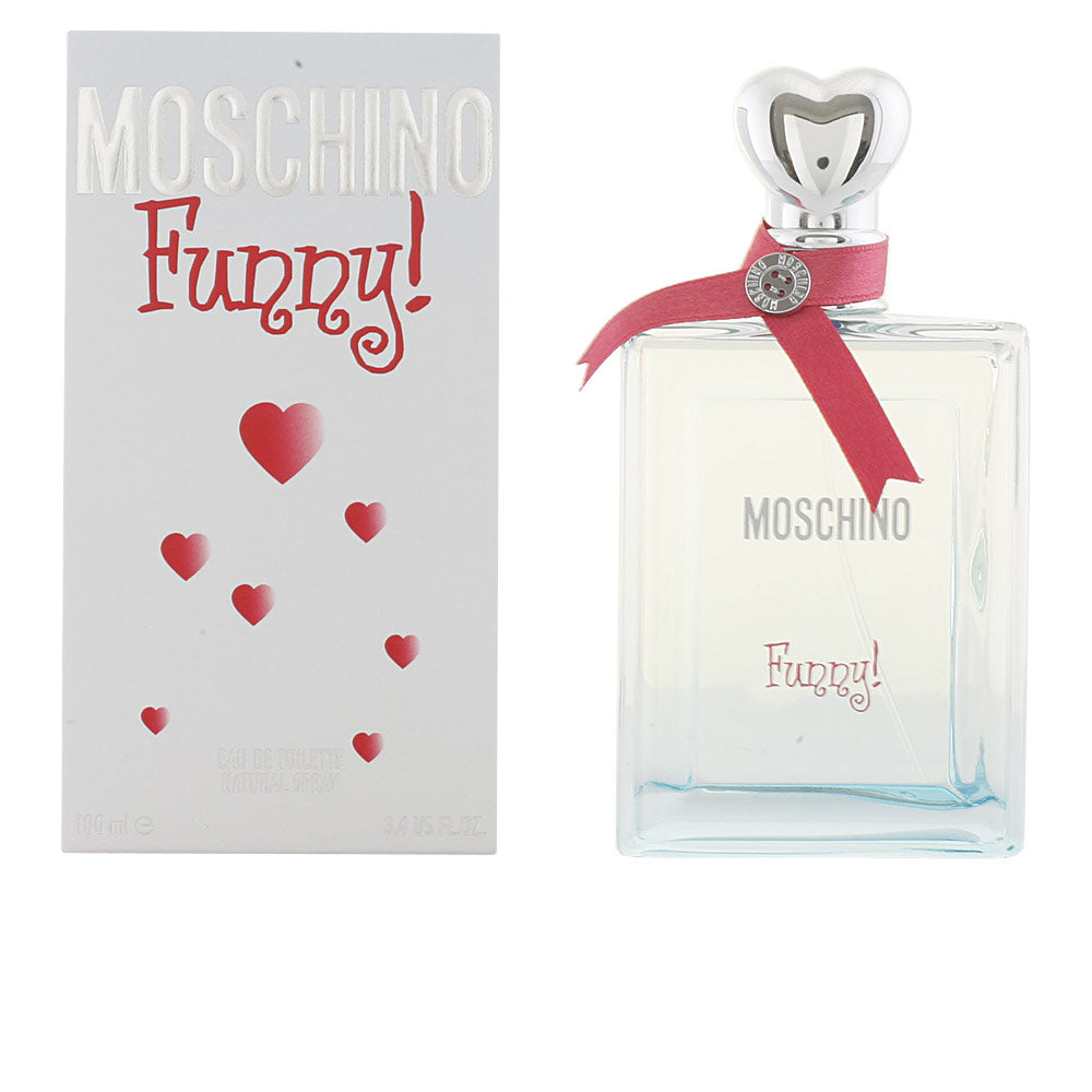 Clear crystal perfume bottle with silver heart cap and fuchsia ribbon, 50 ml