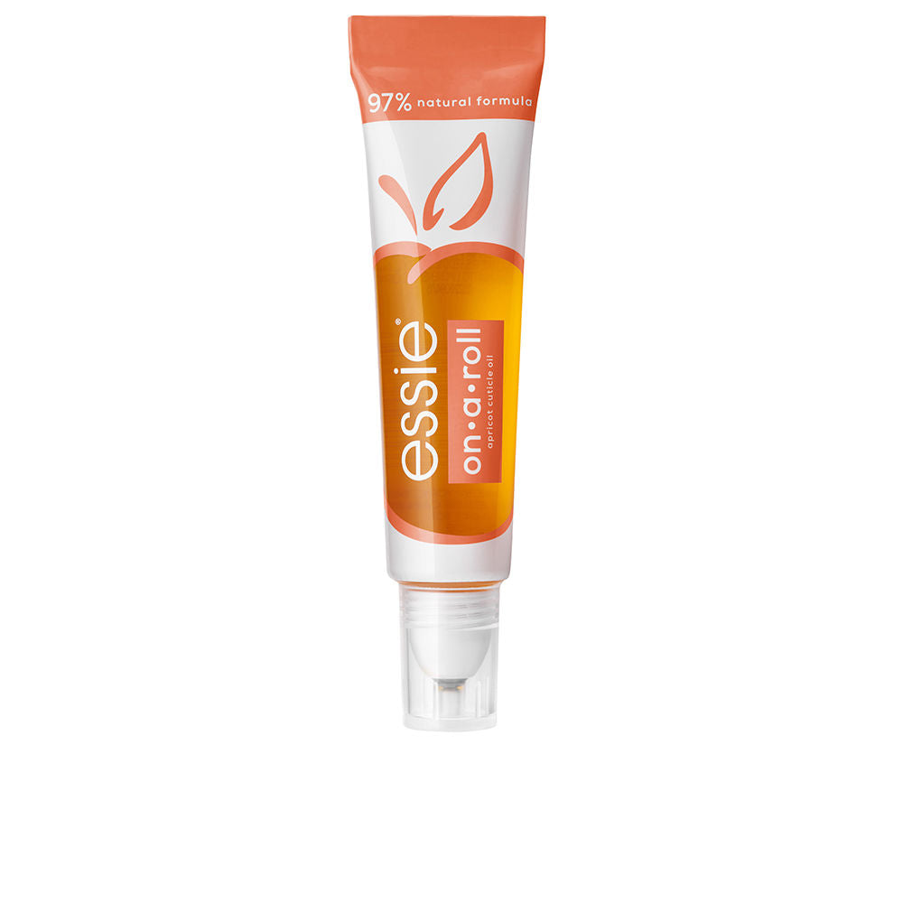 Small roll‑on bottle of apricot cuticle oil with clear golden oil, 13.5 ml