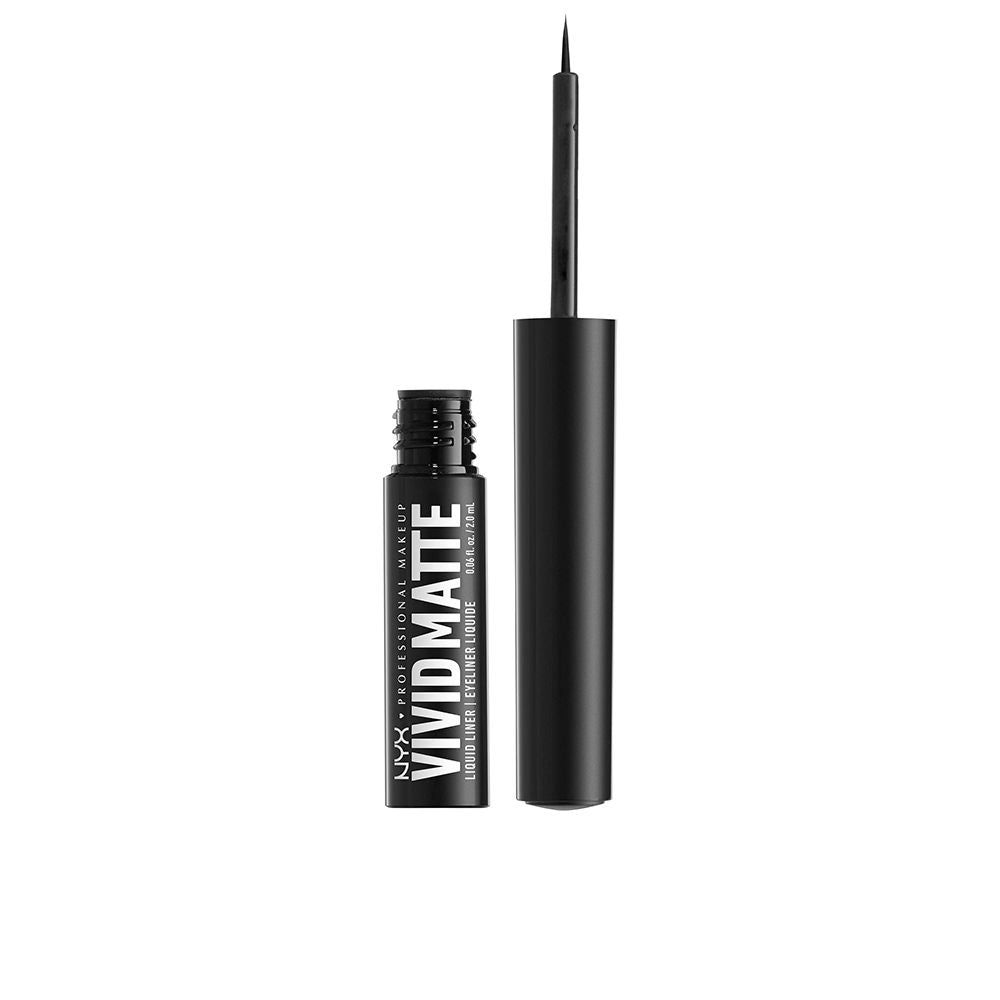 Small matte black liquid eyeliner with fine felt tip, 2 ml, Unisex