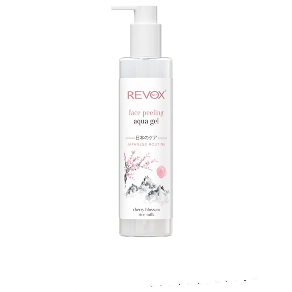 250 ml clear aqua exfoliating gel with cherry blossom and dispenser for women