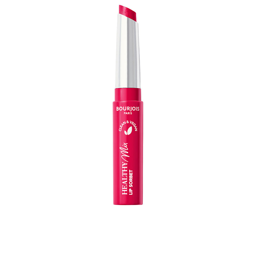 Tinted lip balm stick in soft berry shade, 7.4 g, sleek rounded tube