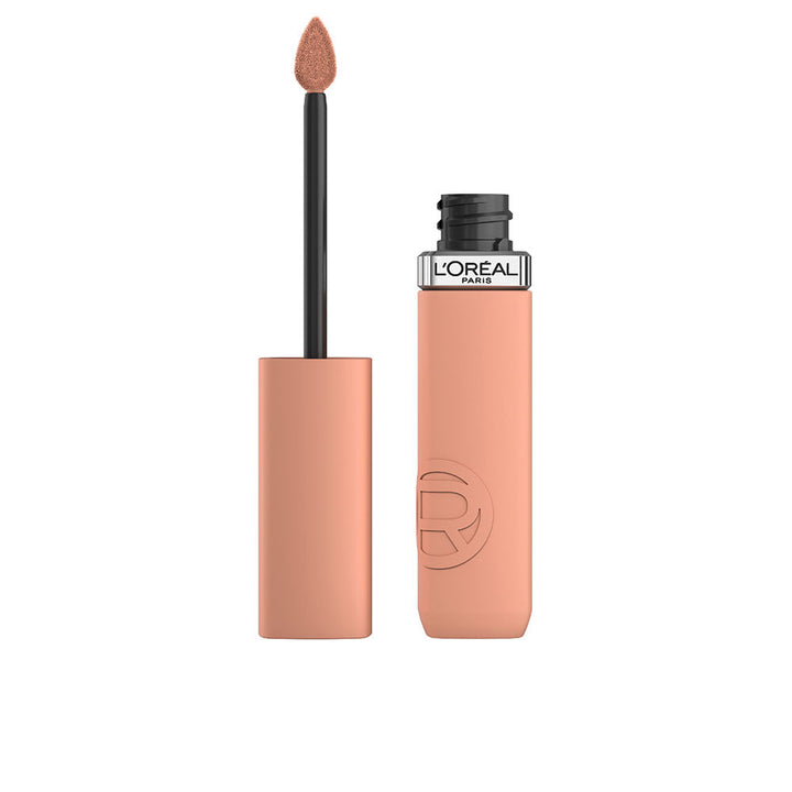 Tube of longwear matte liquid lipstick, fair shade, non‑shiny finish