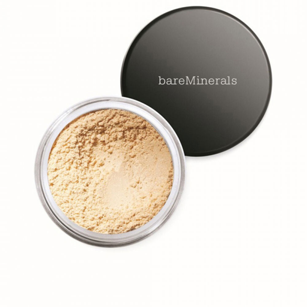 Small jar of loose mineral eye colour in warm metallic &