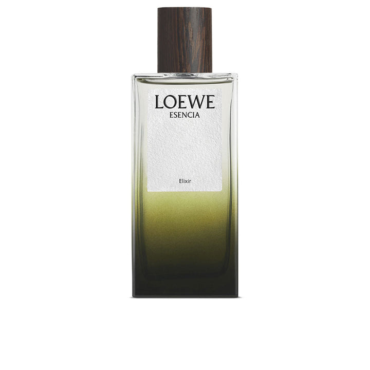 50 ml clear glass perfume bottle with green gradient and wengué wood stopper