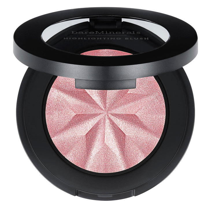 Compact powder blush and highlighter in Rose Glow, 3.8 g, sheer luminous finish