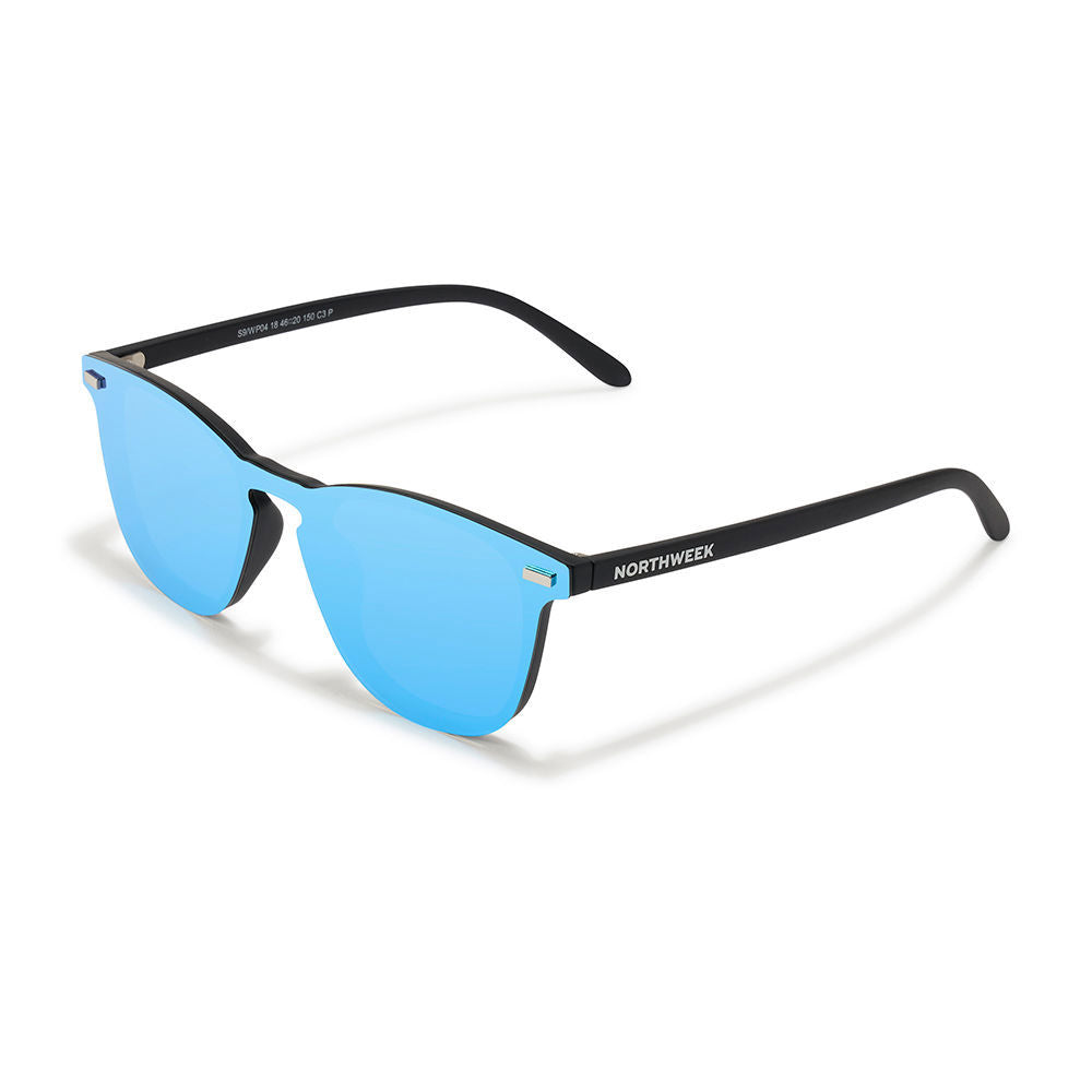 Black rounded phantos sunglasses, polarised lenses, polycarbonate frame, Unisex