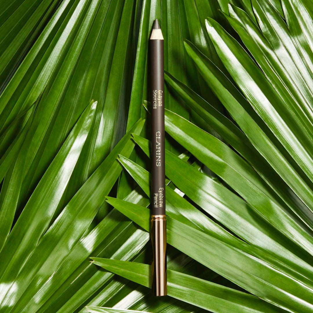Slim dual-ended brown brow pencil with fine tip and spiral brush, 1.3 g