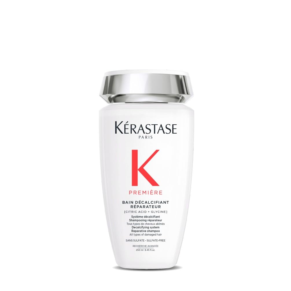 250 ml white creamy decalcifying repair shampoo bottle, sulphate-free, refillable