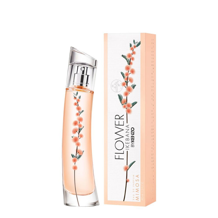 40 ml glass bottle of Mimosa Ikebana eau de parfum with pale yellow liquid