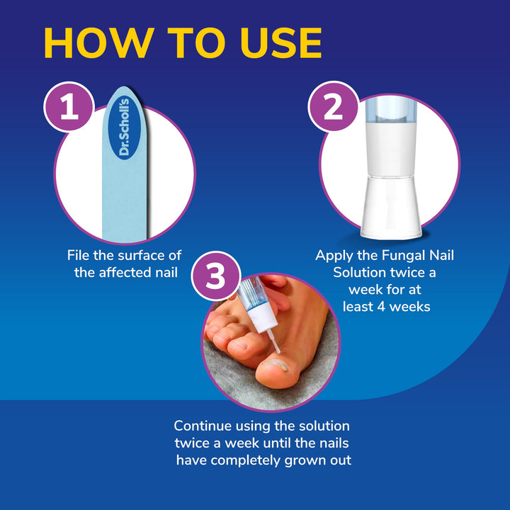 Scholl anti-fungal nail treatment kit with file and brush applicator for targeted care