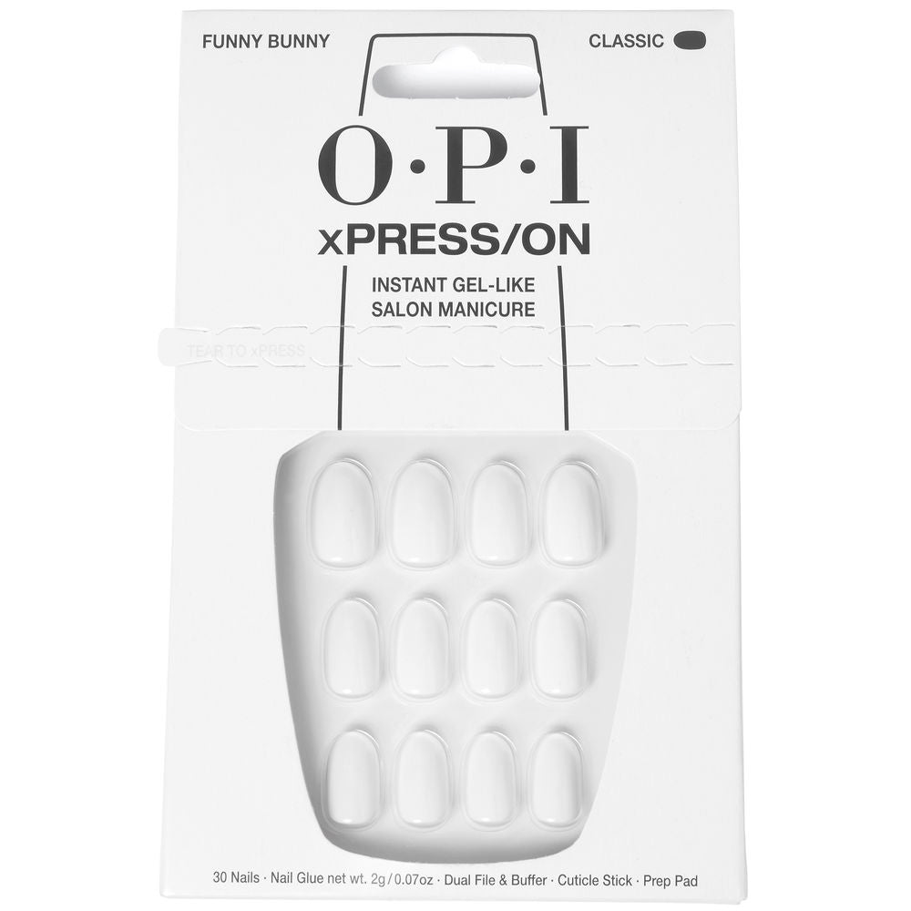 Thirty classic pink press‑on nails with adhesive, file and prep pad in kit