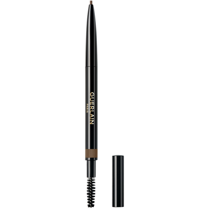 Retractable brown eyebrow pencil with spoolie, medium brown shade, unisex