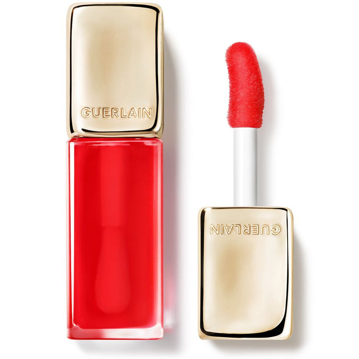 Tinted lip oil tube, honey-infused, 9.5 ml, warm poppy shade