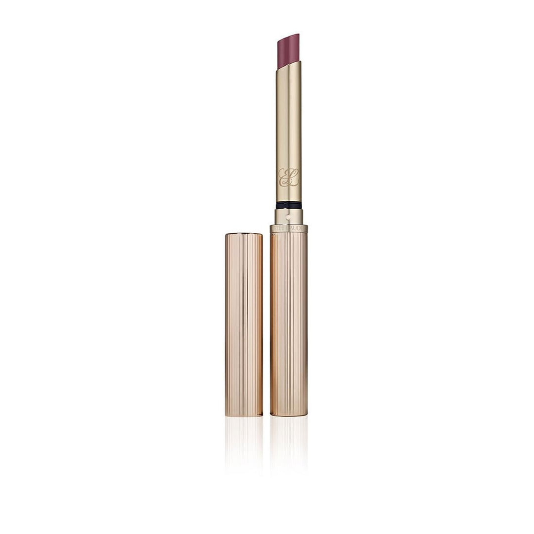 Striated rose-gold cased high-shine pink lipstick, creamy bullet, Unisex