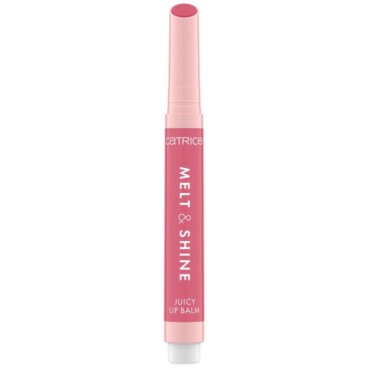 Click‑pen rosy lip balm in slim tube, glossy sheer finish, 1.3 g