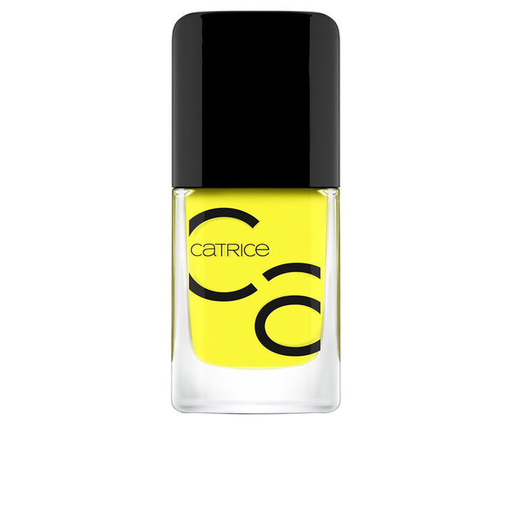 Pale lemon gel‑effect nail polish bottle with glossy swatch, 10.5 ml, Unisex