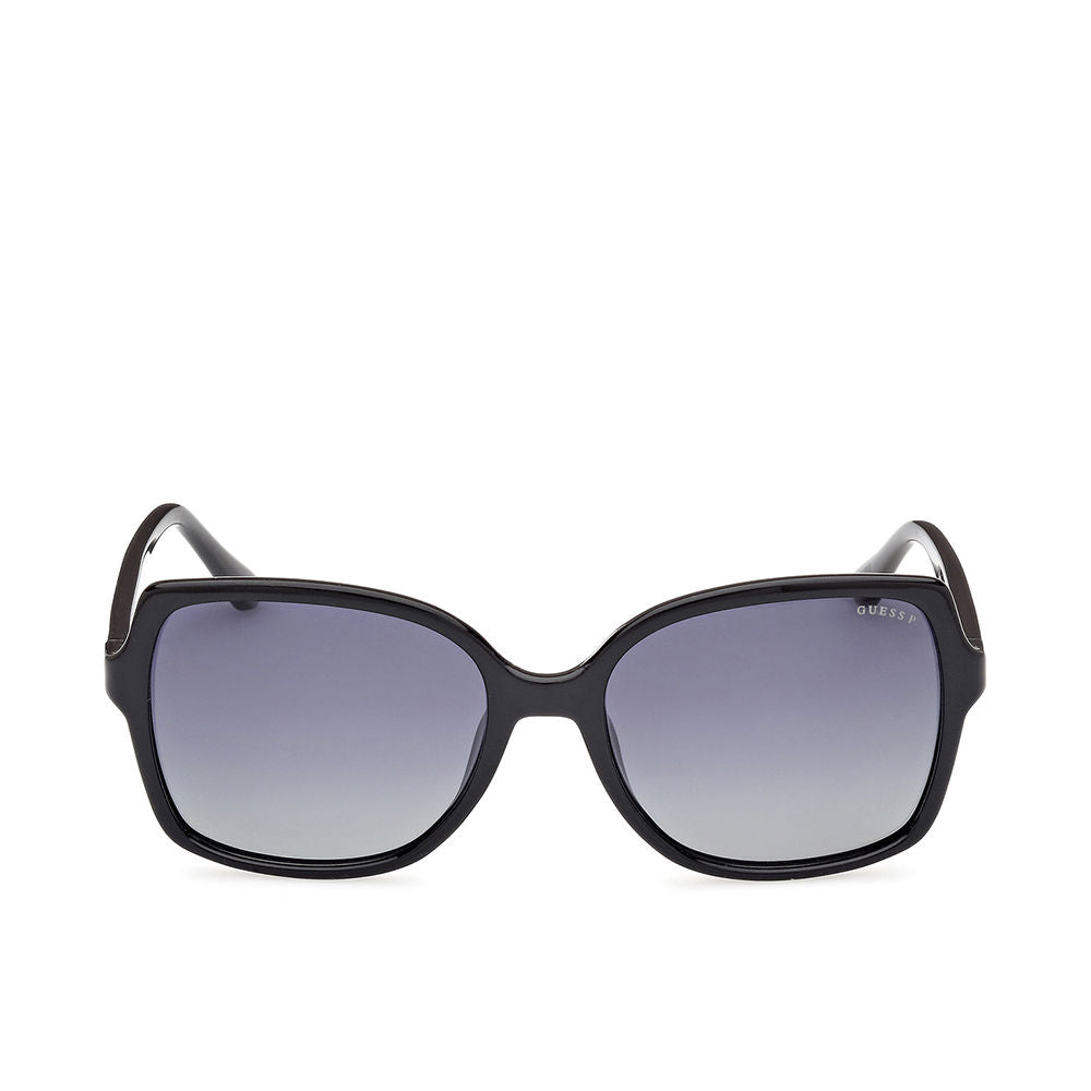 Guess Glossy black plastic square sunglasses with gradient polarized lenses, thick frame and small lens logo