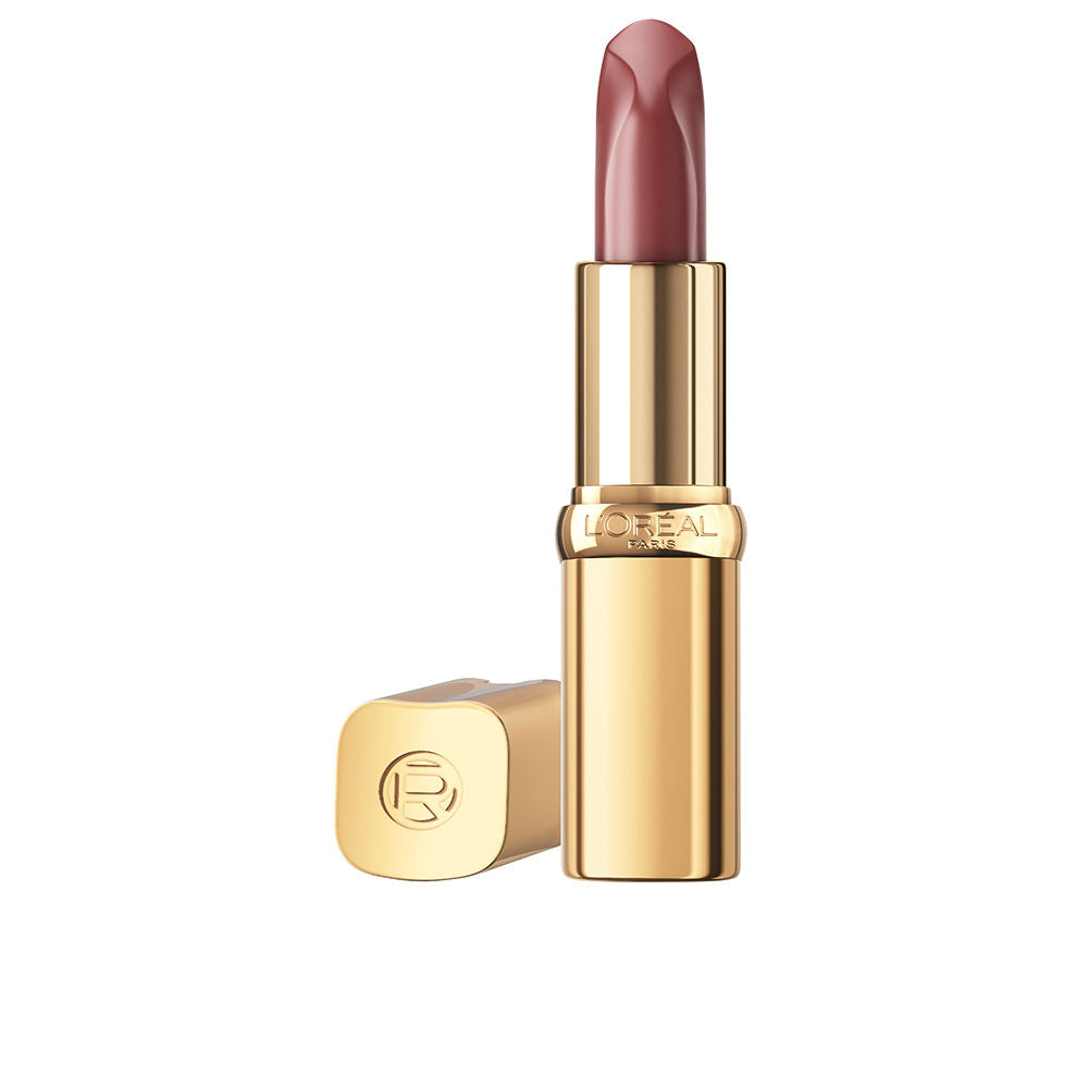Satin nude cream lipstick in muted rose-beige, 4.54 g, stick format