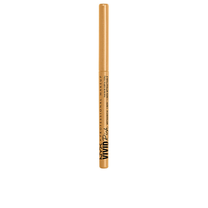 Retractable gold mechanical eyeliner pencil, compact 0.28 g, creamy finish
