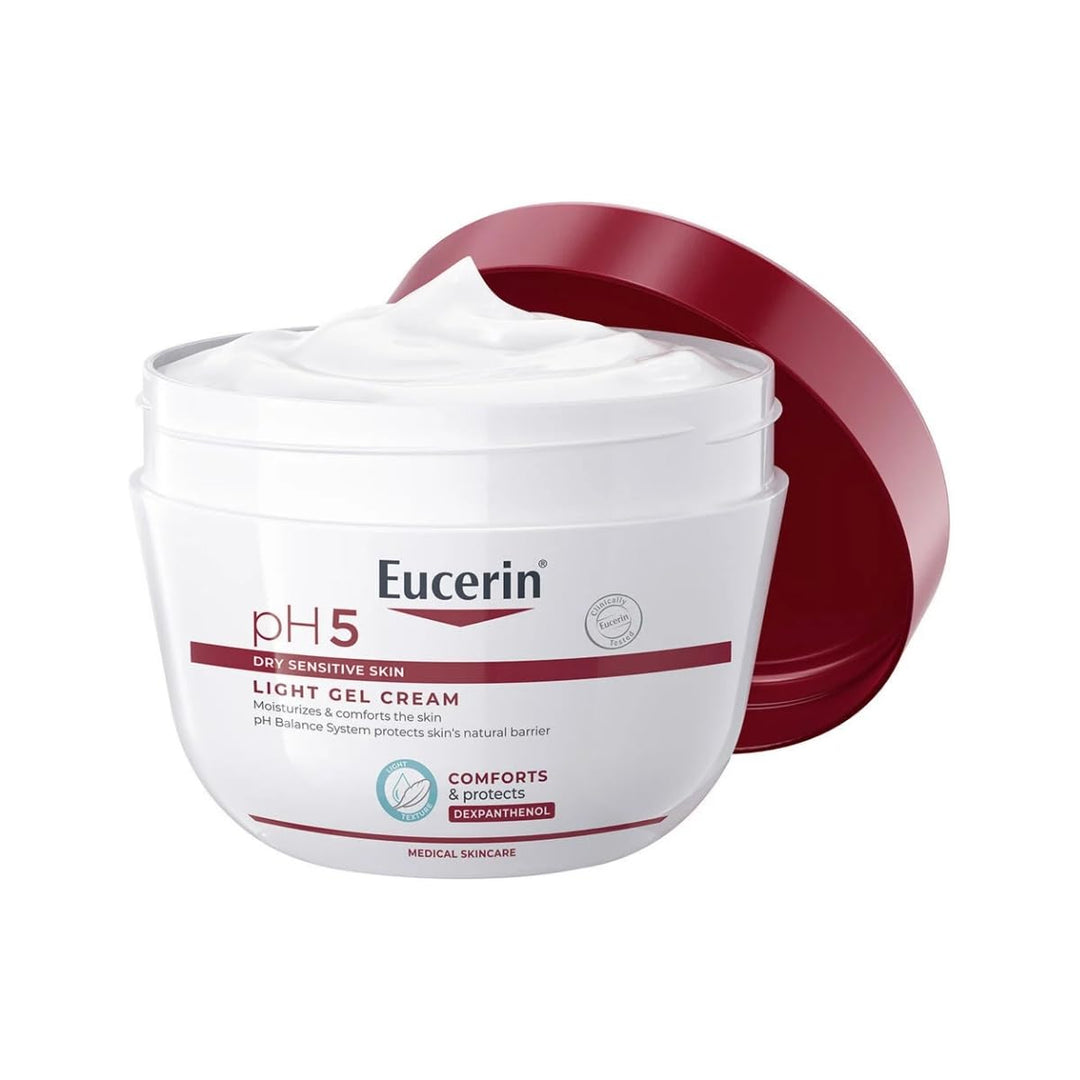 Jar of Eucerin pH5 Rich Cream for sensitive face and body care