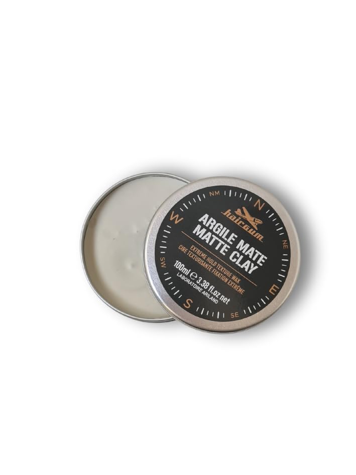 100 ml matte clay styling wax jar, creamy texture, extra-strong hold