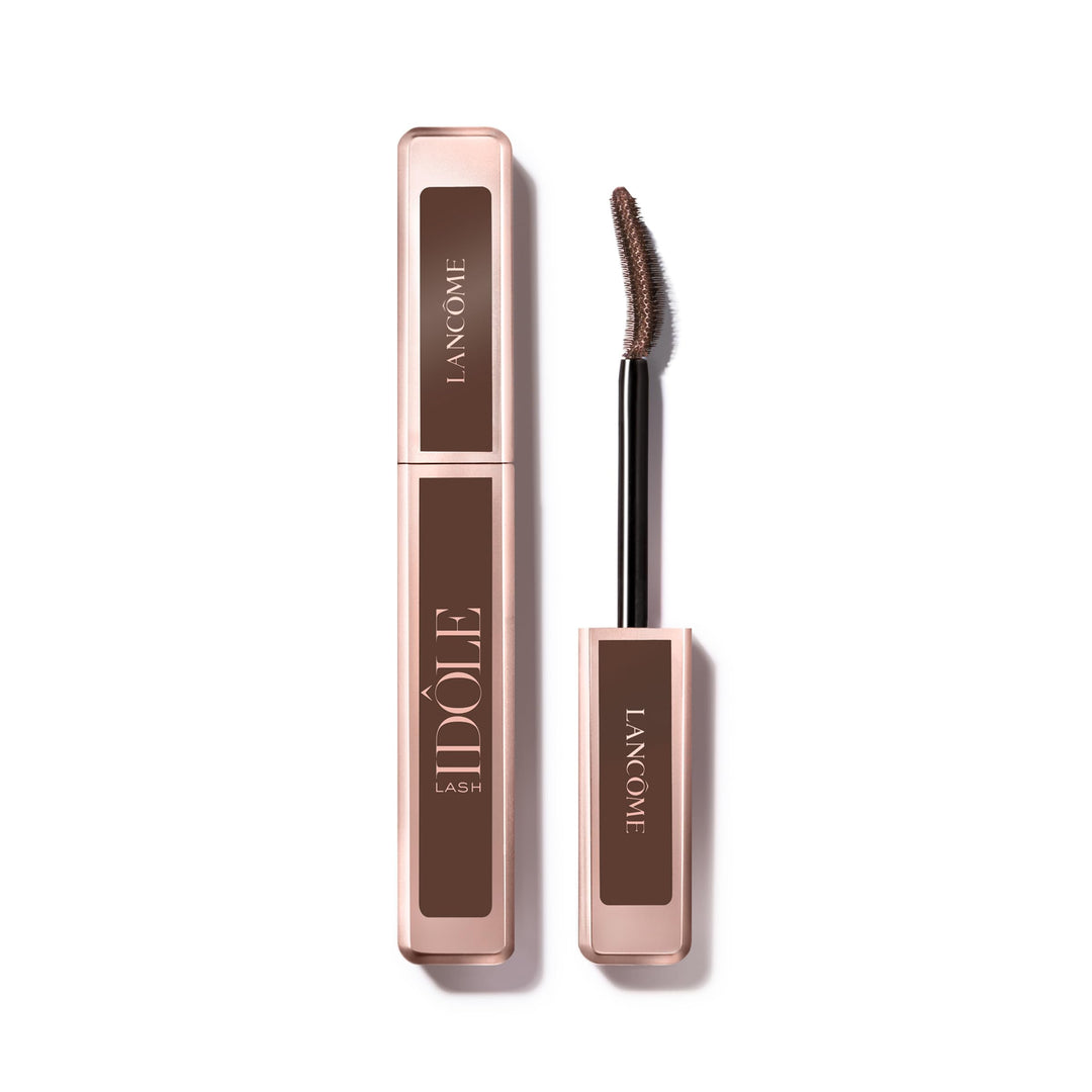 Lancôme Lash Idôle mascara tube in black and rose gold with curved brush
