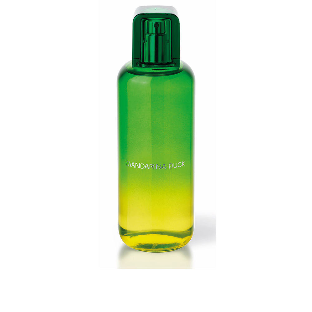 Clear cylindrical perfume bottle with silver cap, 100 ml, citrus-woody fragrance for Man