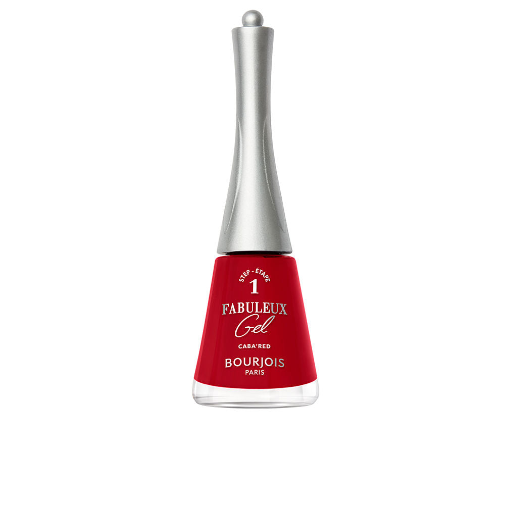Red cream 9 ml gel‑effect nail polish with wide curved brush, high shine