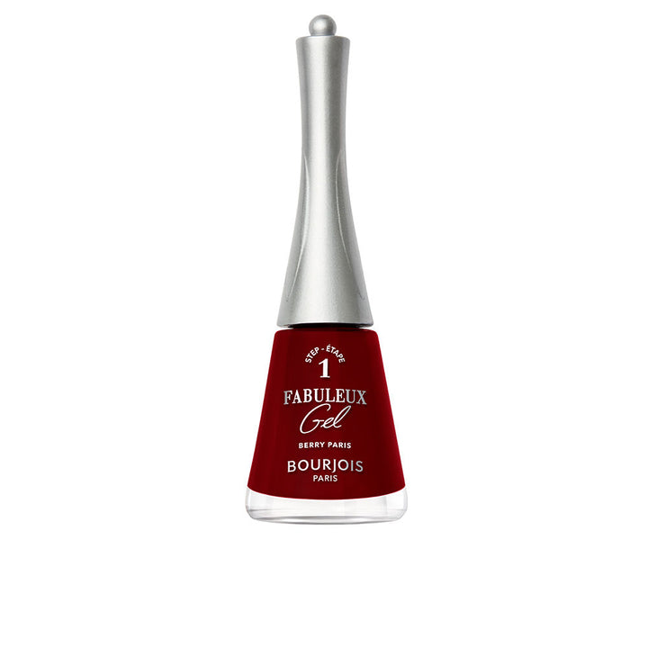 9 ml berry-red gel-effect nail polish with wide panoramic brush
