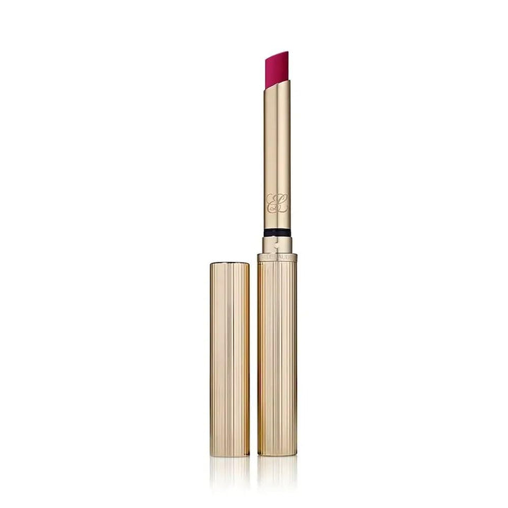 Slim silk-matte rose lipstick in textured gold case, 7 g, Unisex