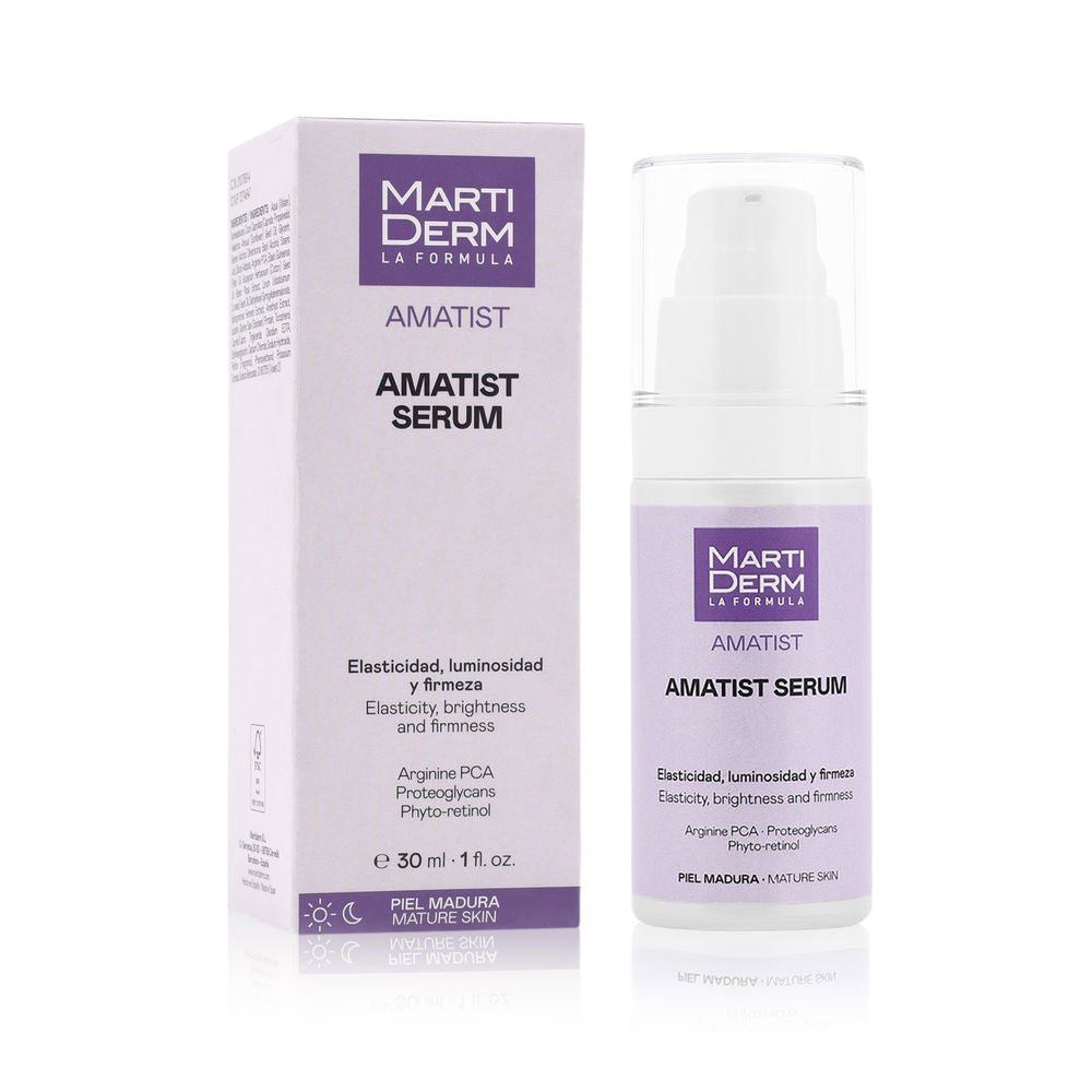Sleek bottle of Martiderm anti-aging serum for firmer, radiant skin