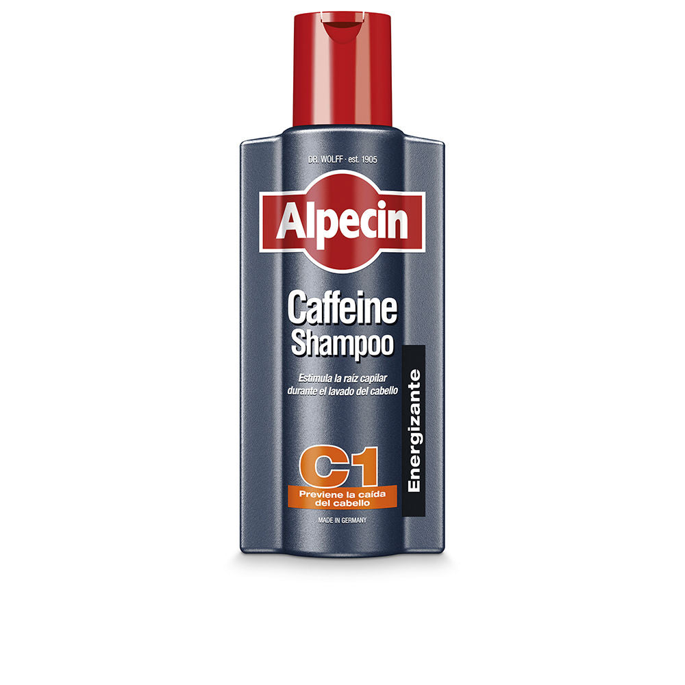375 ml blue shampoo bottle for Man with caffeine and zinc formula