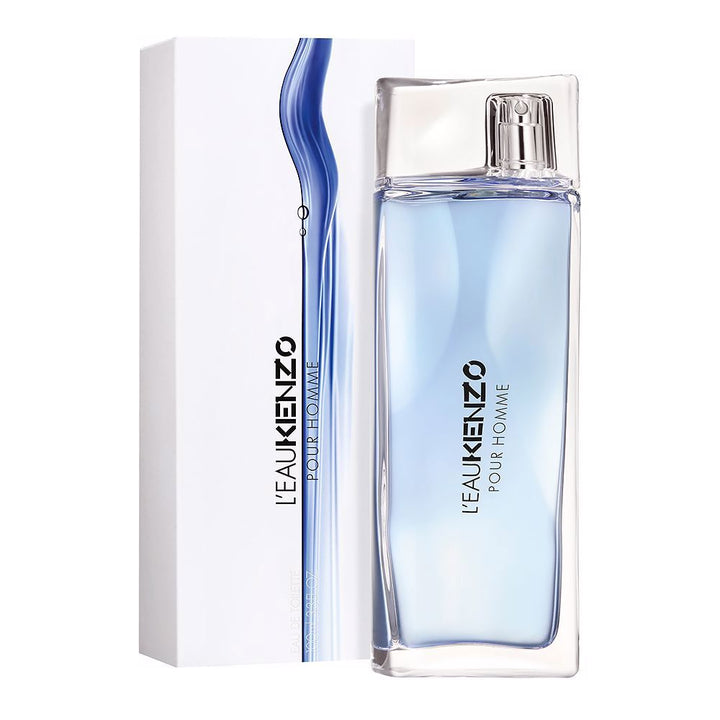 Clear glass bottle with gentle wave reliefs; fresh aquatic citrus fragrance for Man, 100 ml