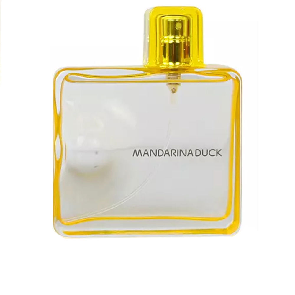 Clear 100 ml glass bottle with yellow accents; floral eau de toilette for Women