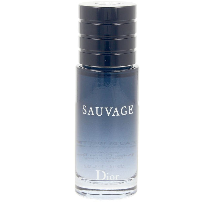 Deep‑blue cylindrical refillable glass bottle of aromatic fougère 30 ml