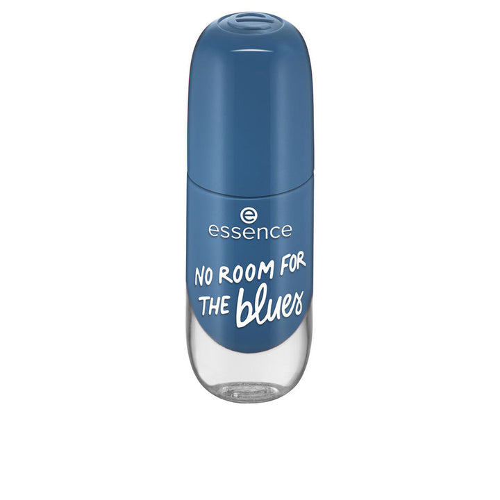 8 ml blue gel-effect nail polish bottle with large brush, Unisex