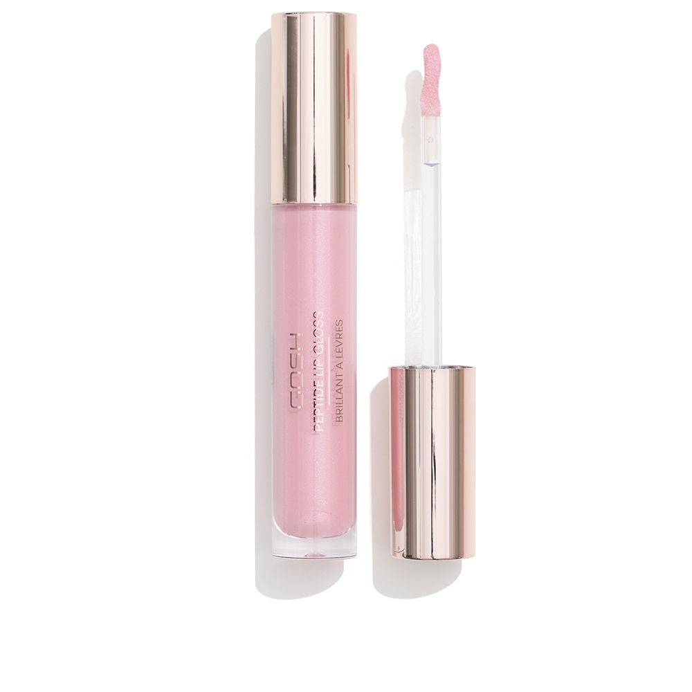 7 ml clear rosy lip gloss tube with doe-foot wand, 002-Candy shade, Unisex